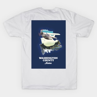 Washington county Maine Map T-Shirt